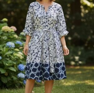 Thakoon Blue and White Dye Midi Dress